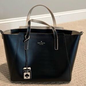 Kate Spade Black and Silver Leather Handbag